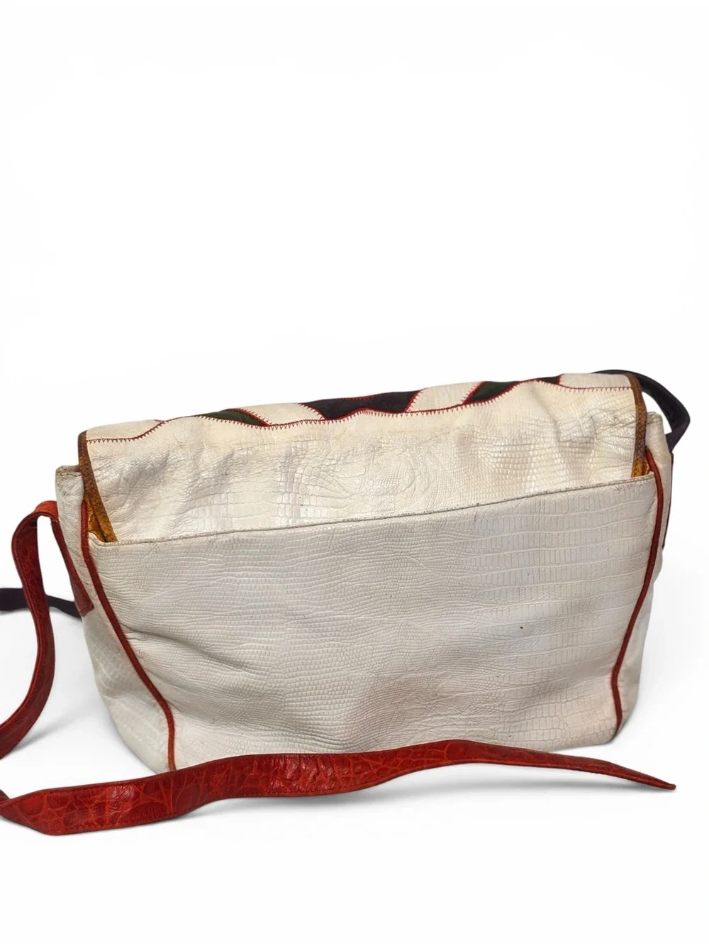 Sharif Vintage Studded Artisan Embellished Multicolor Leather Crossbody Bag